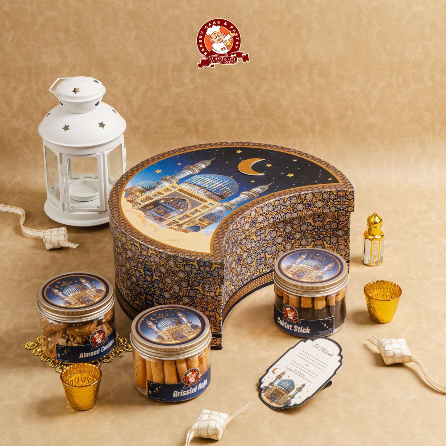 Eid Mubarak Crescent Gold - Hampers Parcel Lebaran Bandung 2026
